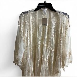 LC Lauren Conrad Ivory Lace Overlay